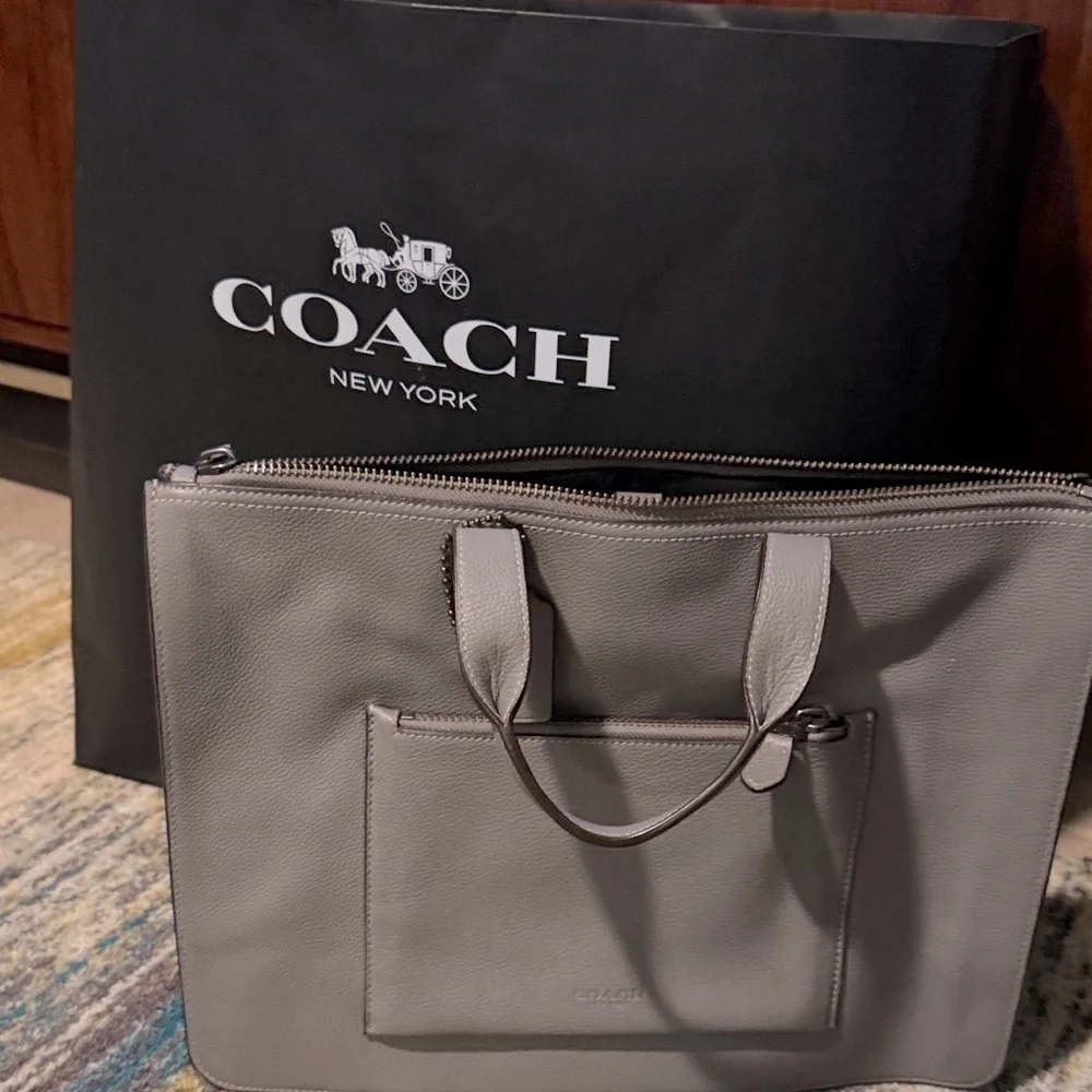 Coach Taupe Leather Men's Briefcase
